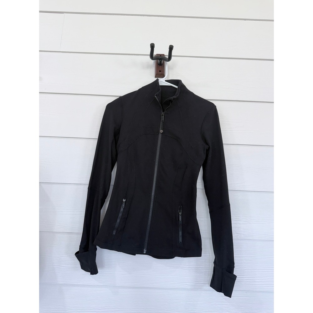A- 4- Lululemon Define Jacket Black Luon Full Zip Activewear Size 4
